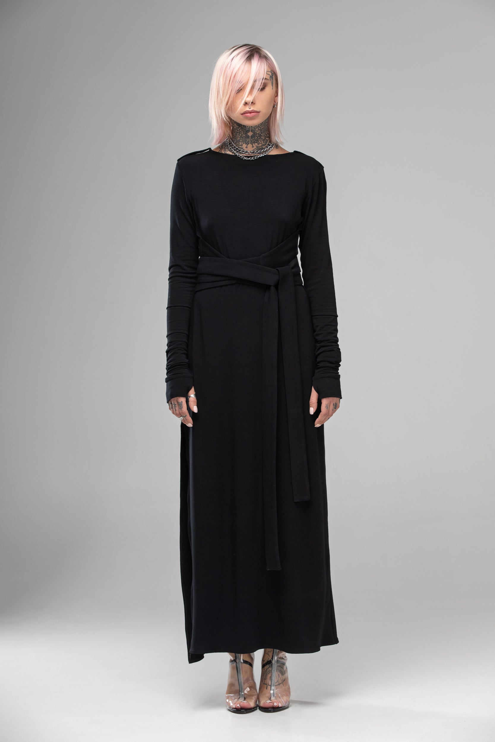 Black maxi prom dress