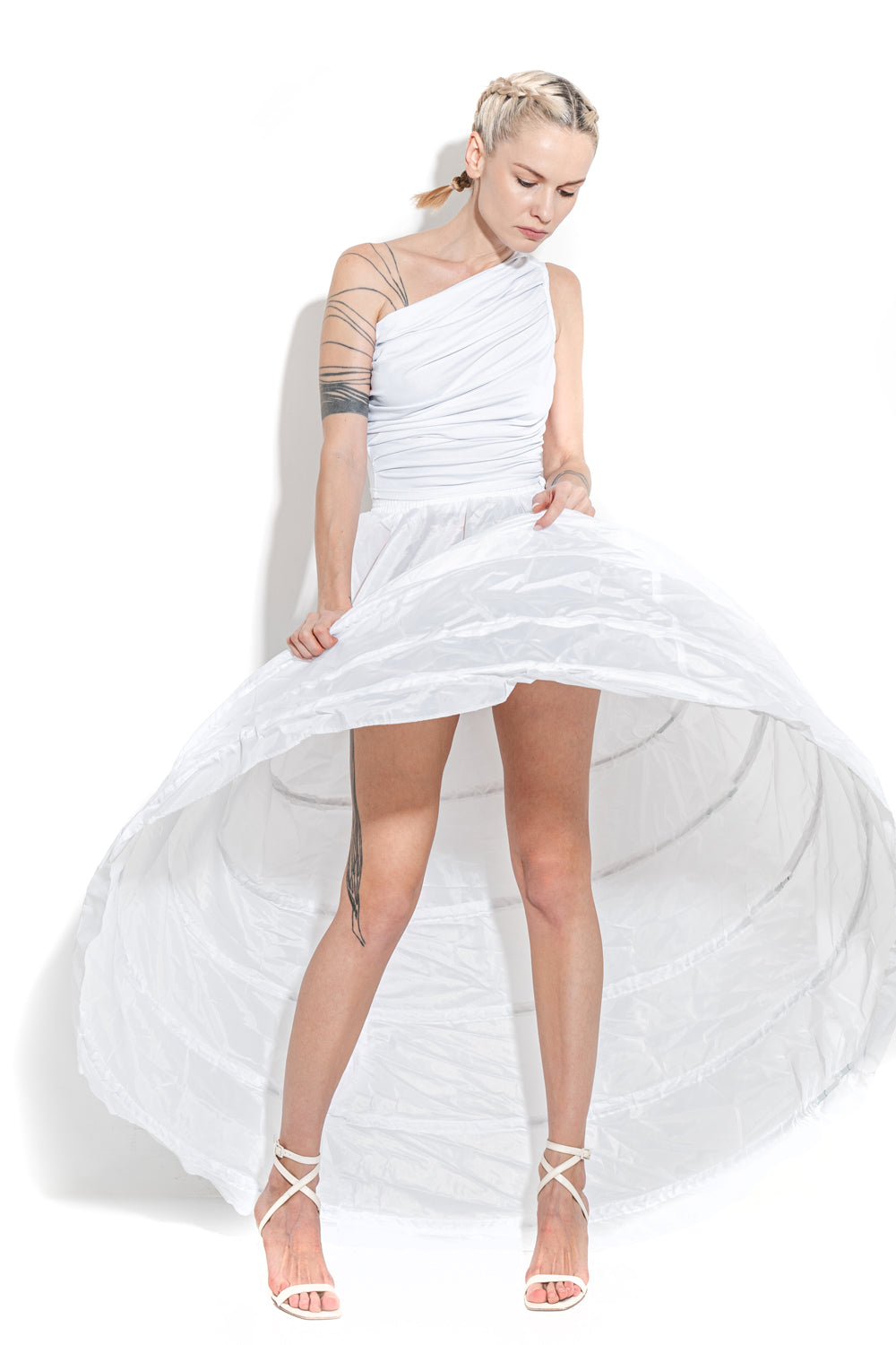 Draped one-shoulder top